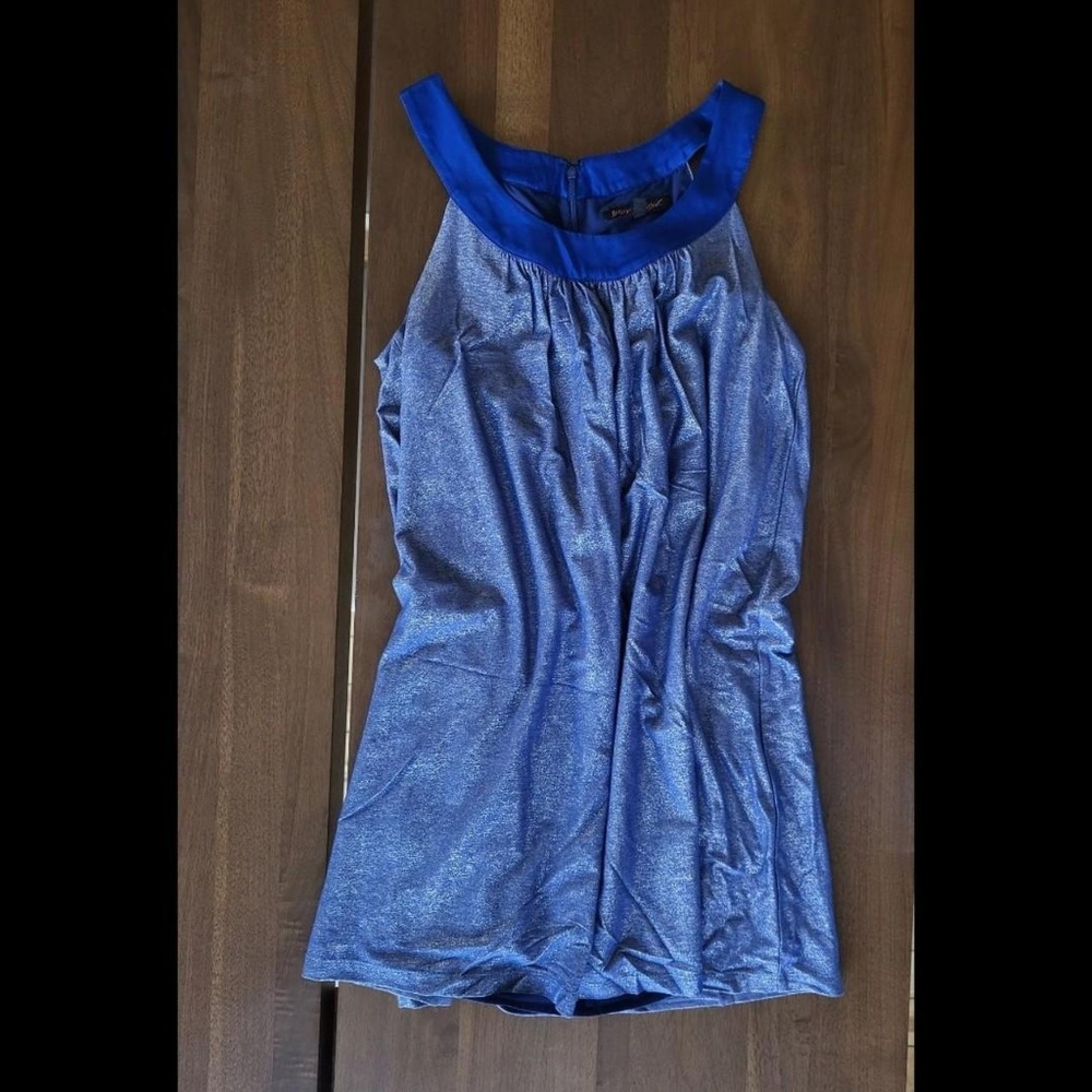 Shiny blue dress